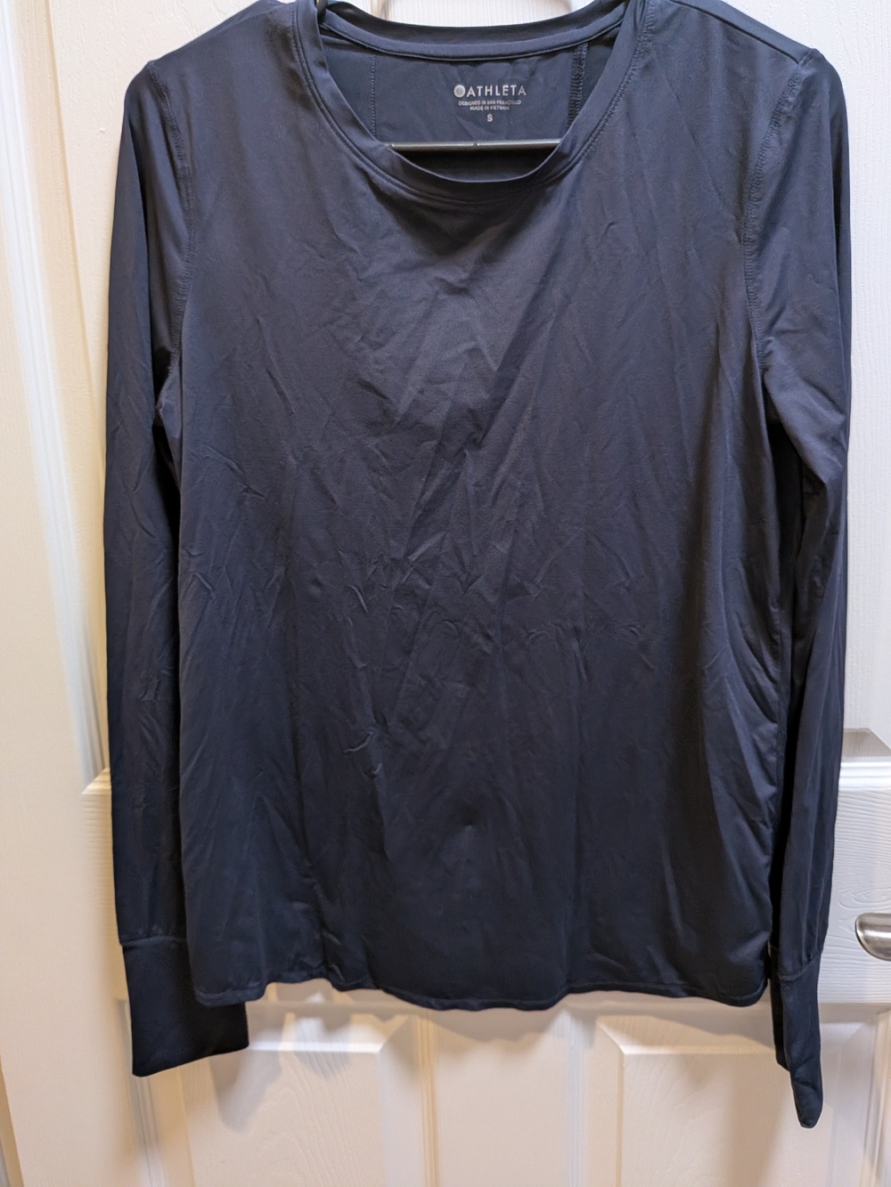 Athleta Long-Sleeve Crew Tee in Navy Blue Size Small